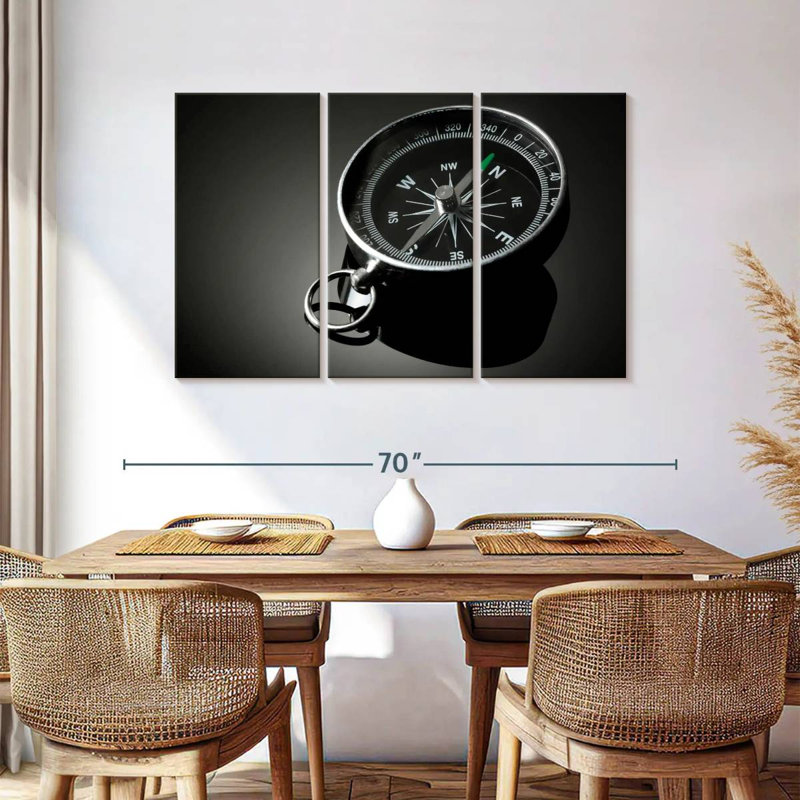 Aletra Black Compass, 36" H x 57" W