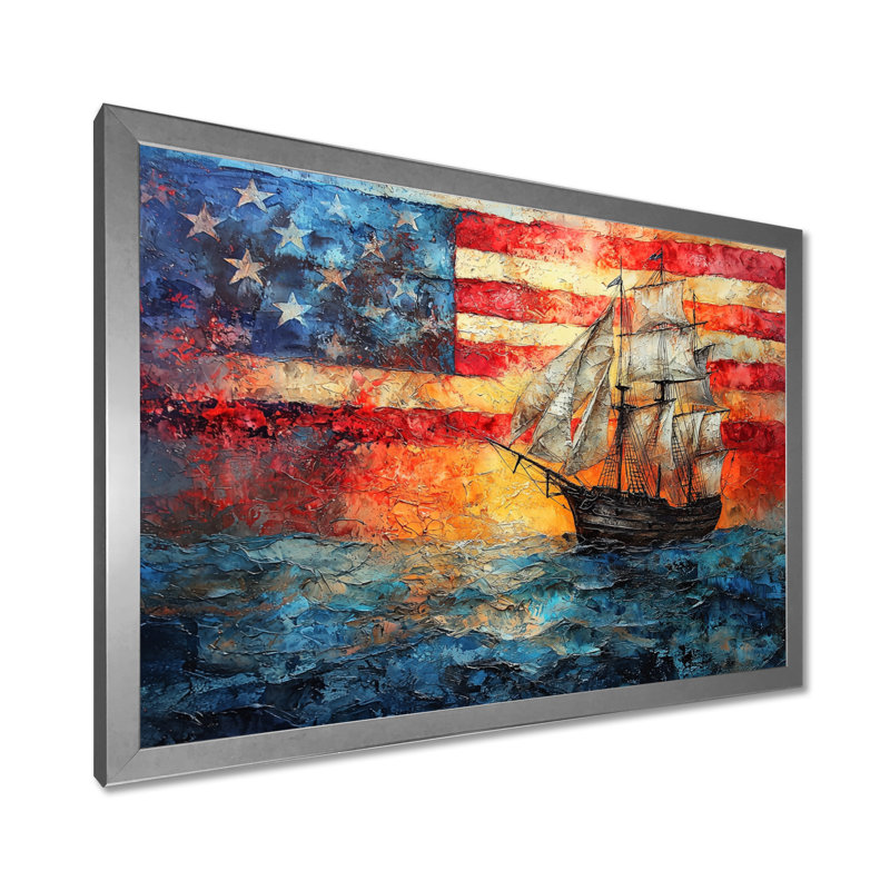 Boston Tea Party Boart Sailing III - bateau à voile, art mural, H 30 po x l 40 po, Reproduction encadrée d'une seule photo
