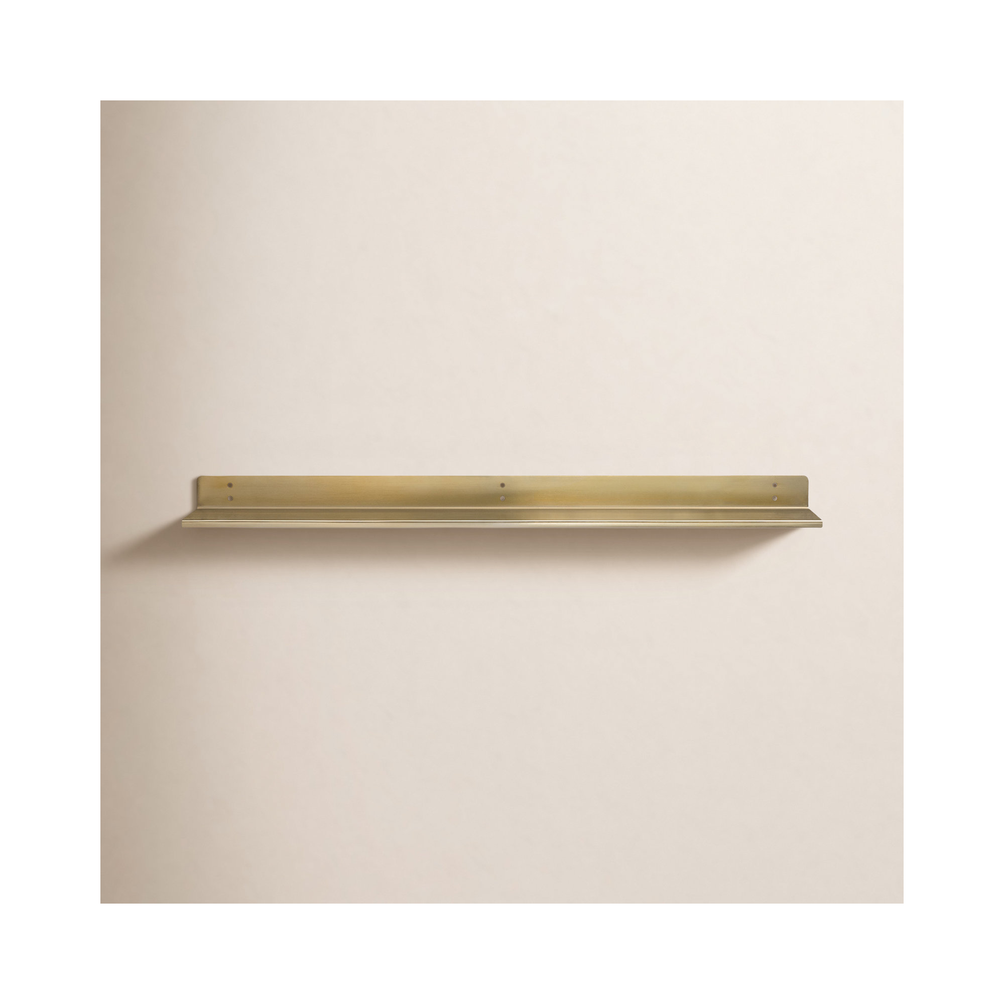 Maja Metal Wall Mounted Floating Display Shelf, Gold, 2" H x 36" W x 6" D