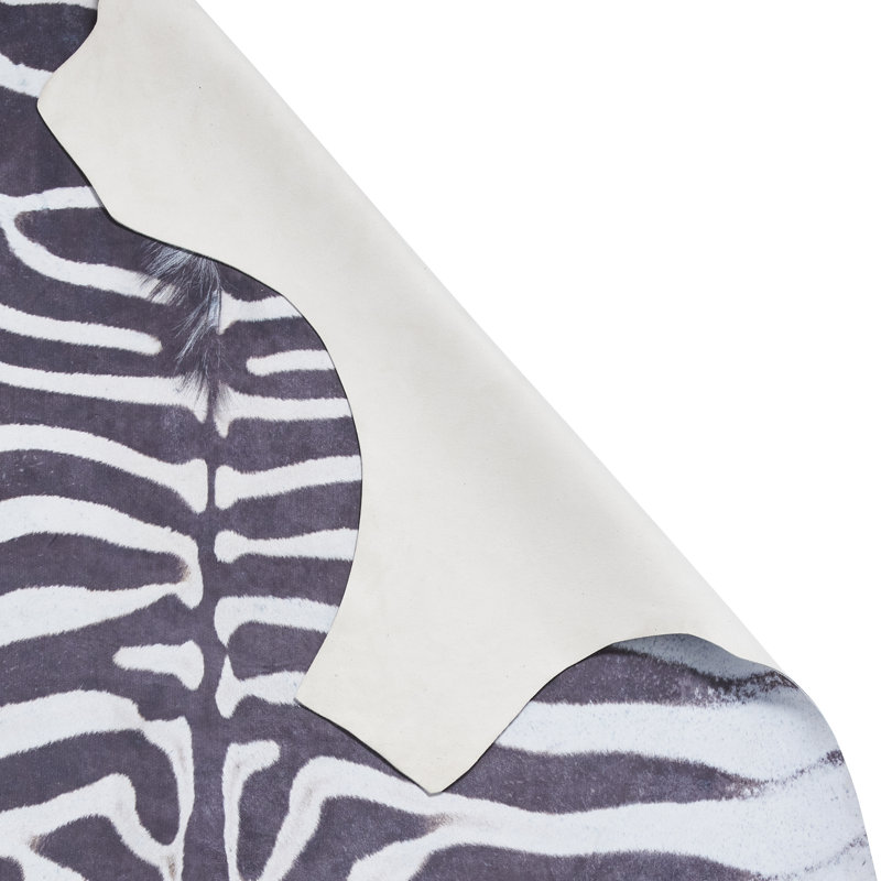 Calandra Faux Zebra Print area rug Printed Animal Skin Black, Animal Skin 155 x 195cm