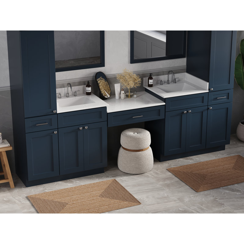 Meuble-lavabo double 108 po Disar, Bleu