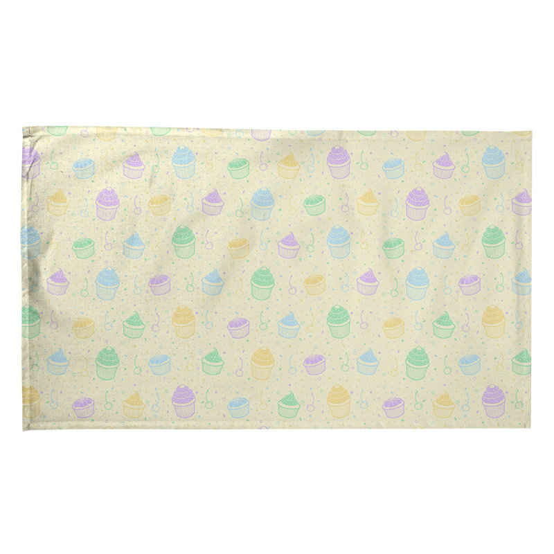 Serviette à thé classique à motif petits gâteaux Mcguigan, Polyester sergé, Beige / vert / mauve