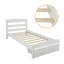 Structure de lit plateforme simple avec tiroir de rangement et support en lattes de bois sans sommier, blanc
