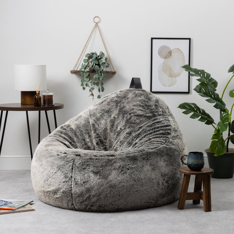Cocoon Faux Fur Bean Bag, Grey