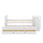 Lit plateforme simple en bois avec bureau et tablette de rangement-188801638