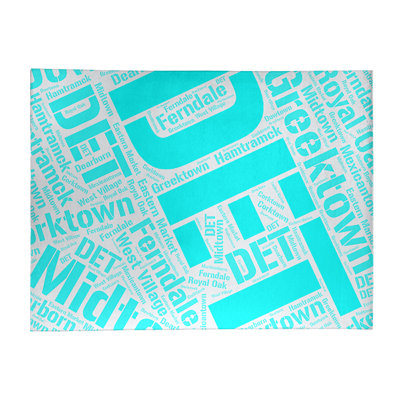 Tapis de zone cyan à tissage plat