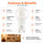 Euri Lighting A19 LED Bulb, 9W, 810 lm, 60W Eq., 2700K, GU24, CEC, JA8, Title 24, UL