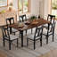 Ensemble de table de salle à manger 7 pièces, table de salle à manger en bois extensible de 60 à 78 pouces avec rallonge amovible, ensemble de table de cuisine avec 6 chaises d'appoint rembourrées, ensemble de table de salle à manger pour 6 personnes-1627863808-1627863870