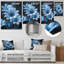 Fleurs de gouttes de pluie monochromes bleues et noires I - marguerites-1698165584-1698165589