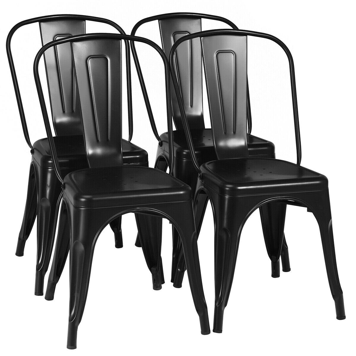 Lilian metal slat online back stacking side chair