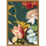 Baroque Bouquet 3' Framed Graphic Art Print on Glass