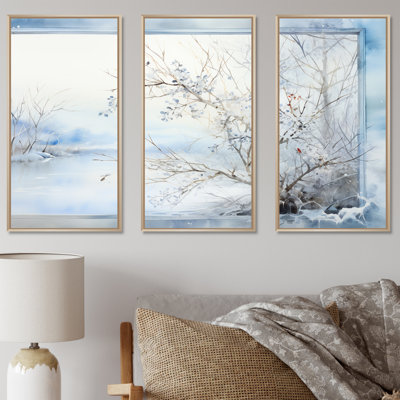 «Frosty Scenic Winter Landscape I», art mural paysage d'hiver