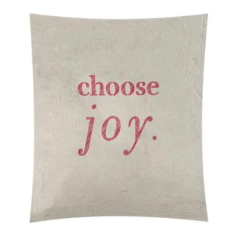 Tapisserie de polyester, choisir la joie citation, H 60 po x l 51 po, Blanc / Rouge