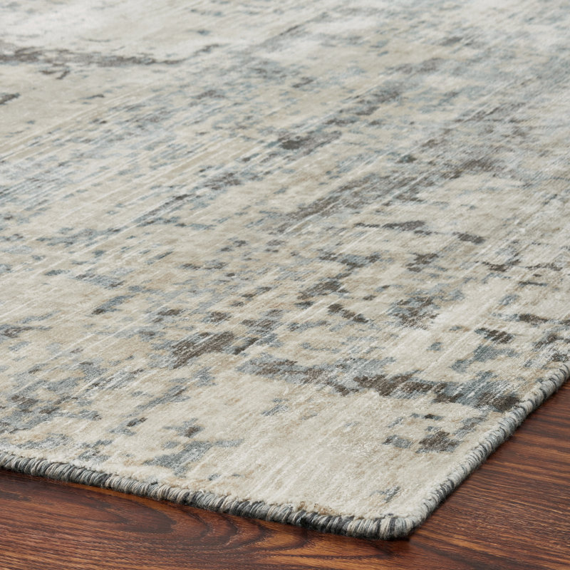 Abstract Area Rug in Gray, Rectangle 12' x 15'