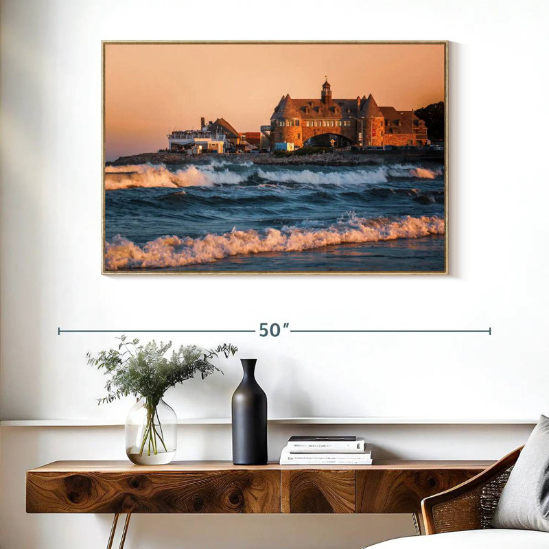 Narragansett Towers, Cadre flottant en bois naturel, 40 po x 27 po