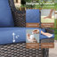 Ensemble de mobilier de jardin de luxe - 2 pièces : canapé extérieur en résine tressée résistante aux intempéries et fauteuils pivotants à dossier haut pour terrasse, jardin et piscine. Housse imperméable offerte.-92686707-92686711