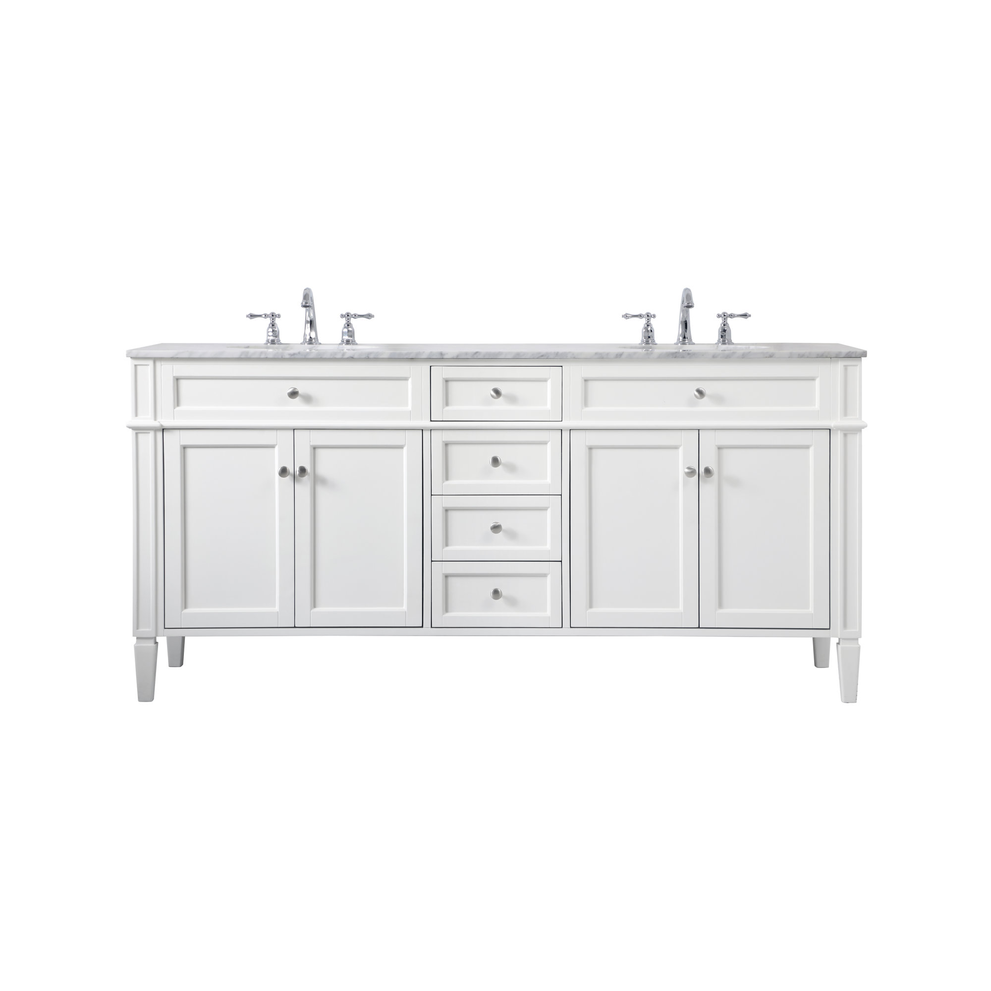 Rivers 72'' Double Bathroom Vanity, White
