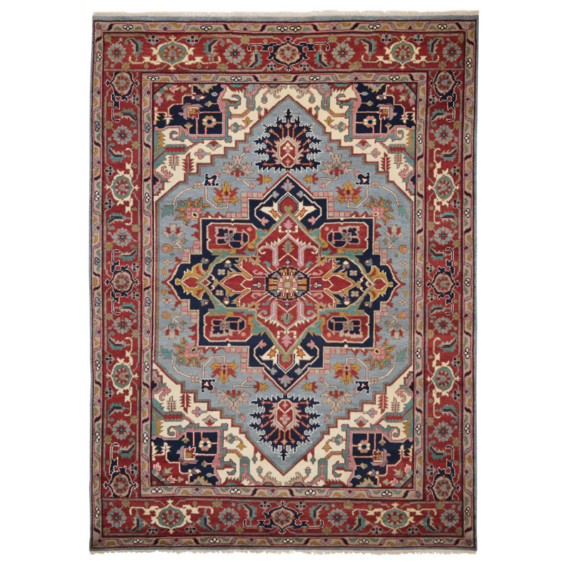 Tapis bleu Serapi Heritage Denim 8 pi 11 po x 12 pi 2 po