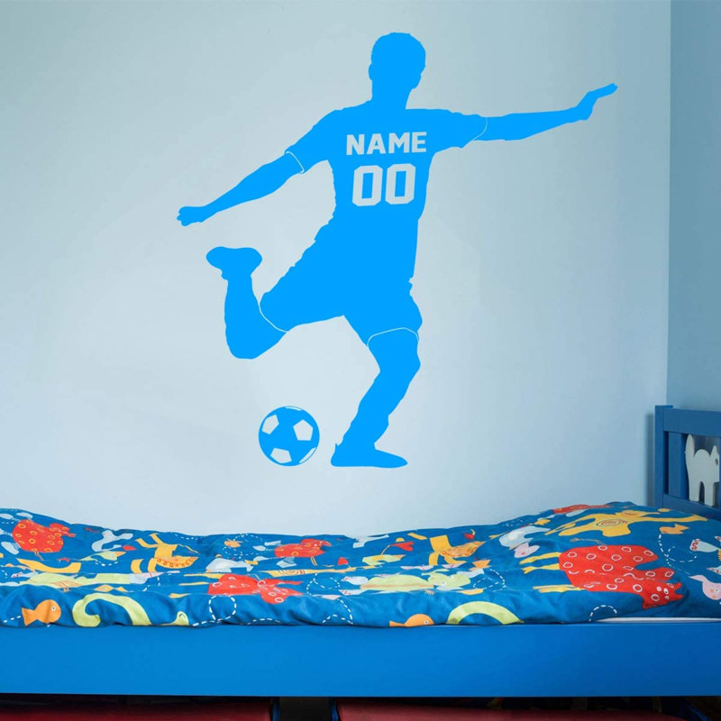 Adhésif décoratif footballeur, H 23 po x l 23 po, Bleu ciel
