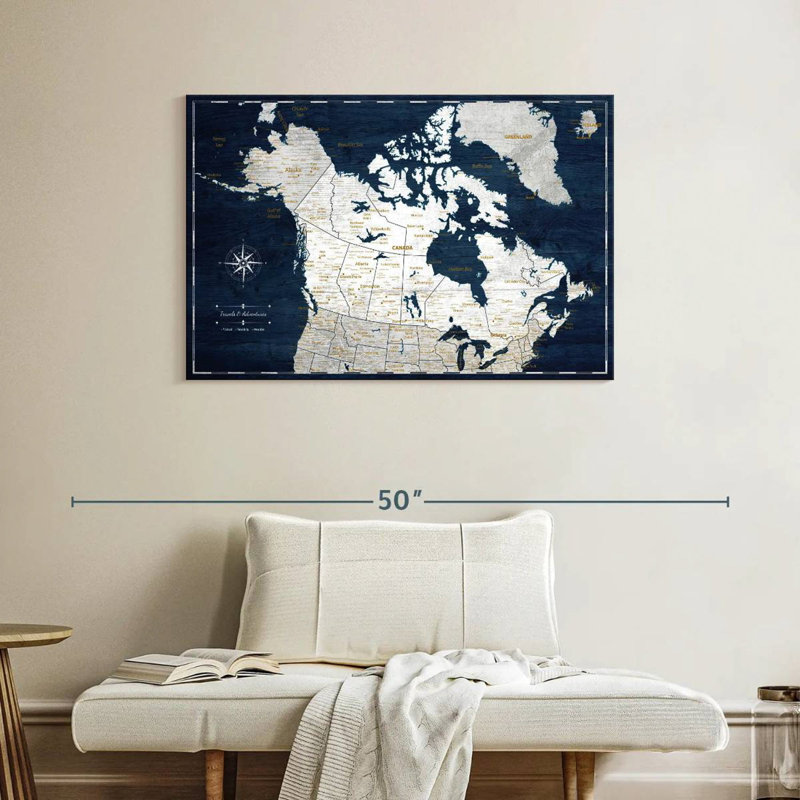 Poussoir Canada Lakelynn sur bleu marine, H 26 po x l 39 po
