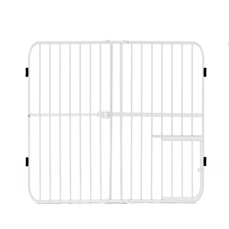 Barrière extensible pour animaux de compagnie à fixation par pression, Tuffy (H 24 po x l 26 à 38 po x P 1 po), blanc