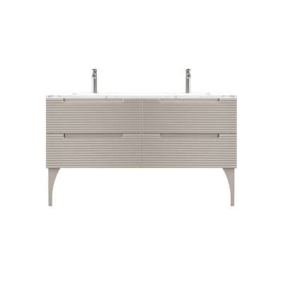Ariyannah 64'' Double Bathroom Vanity with Quartz Top