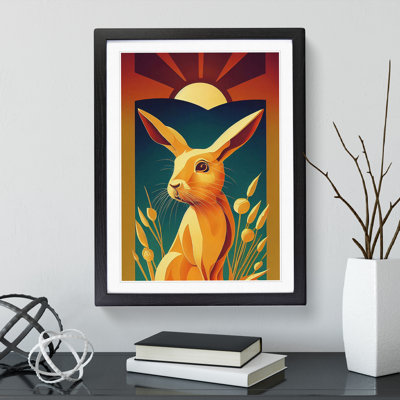 Hare Art Deco No.2 - Single Picture Frame Print