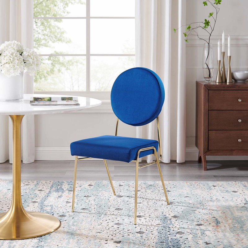 Chaises d'appoint Craft Performance de Modway, Or, Velours bleu marine, 1