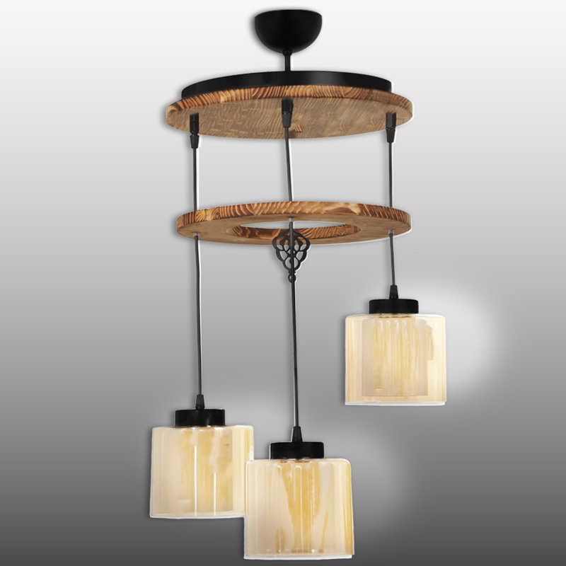 Luminaire suspendu en bois