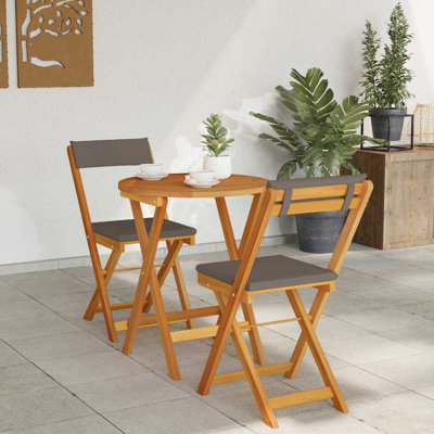 2 - Person Wood Patio Dining Set with