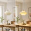Luminaire suspendu moderne en tissu à 3 niveaux avec bordure en corde cousue à la main, lampe à intensité variable pour salle à manger, îlot de cuisine, salon