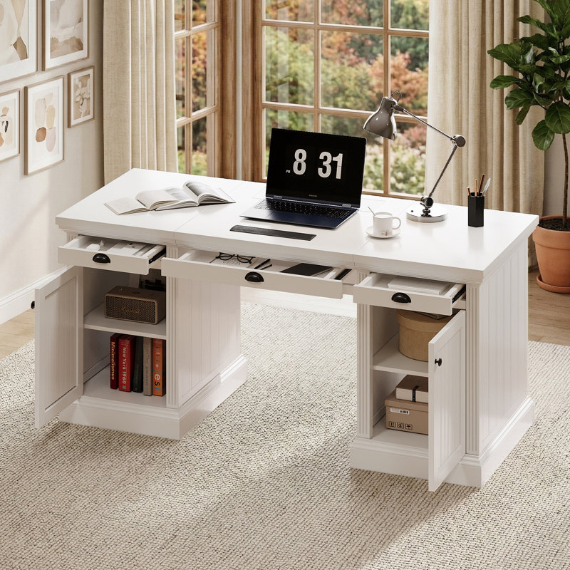 Bureau de direction 67,8 po Farmhouse, Porte massive