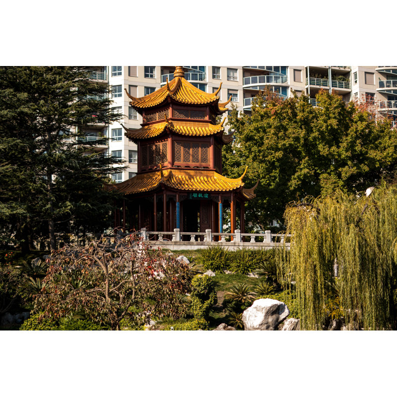 Yellow Roof Pagoda Photography - Wrapped Canvas Art Prints, 30cm H x 46cm W