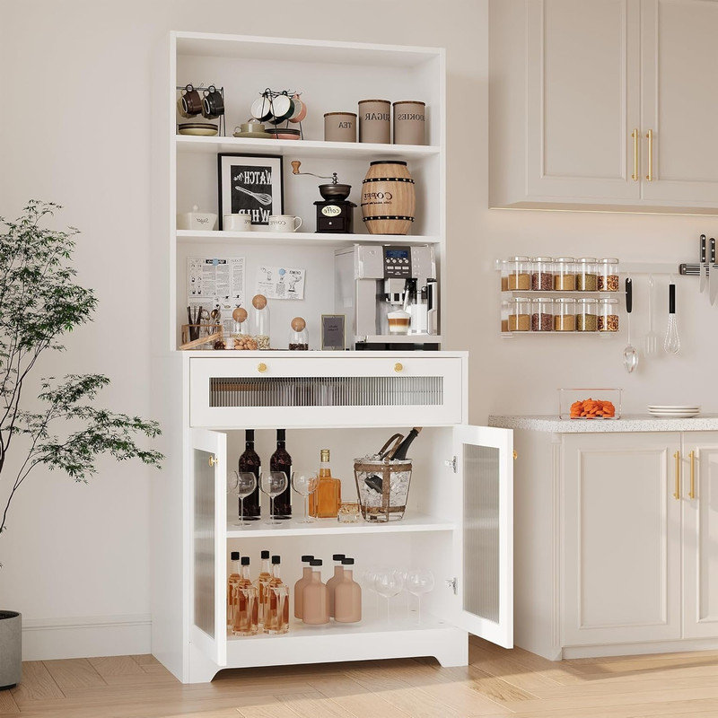 157.5cm Kitchen Pantry, White