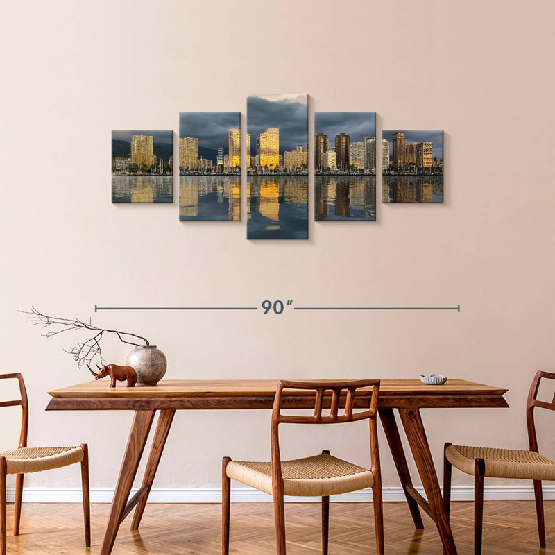 Gillard Waikiki Beach Skyline, 36" H x 80" W
