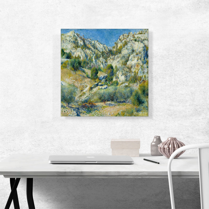 «Rocky Crags at L'estaque 1882» par Pierre-Auguste Renoir, reproduction d'art sur toile tendue, H 18 po x l 18 po x 1,5 po