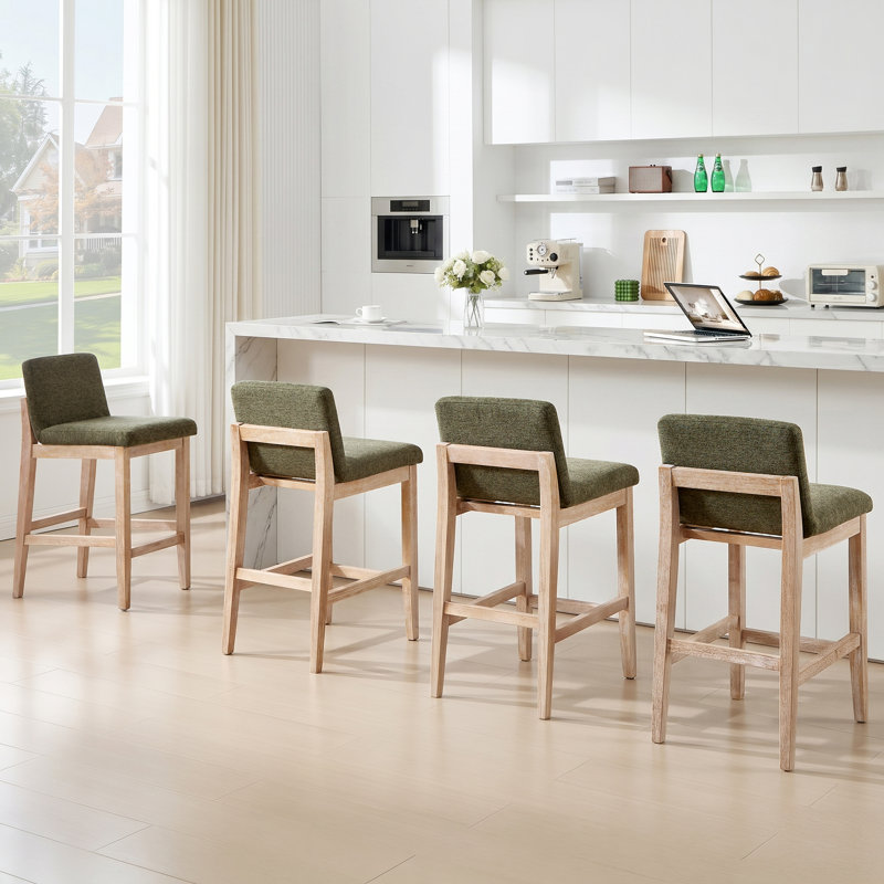 Tabouret de bar Albia Modern Farmhouse, Vert, Gland