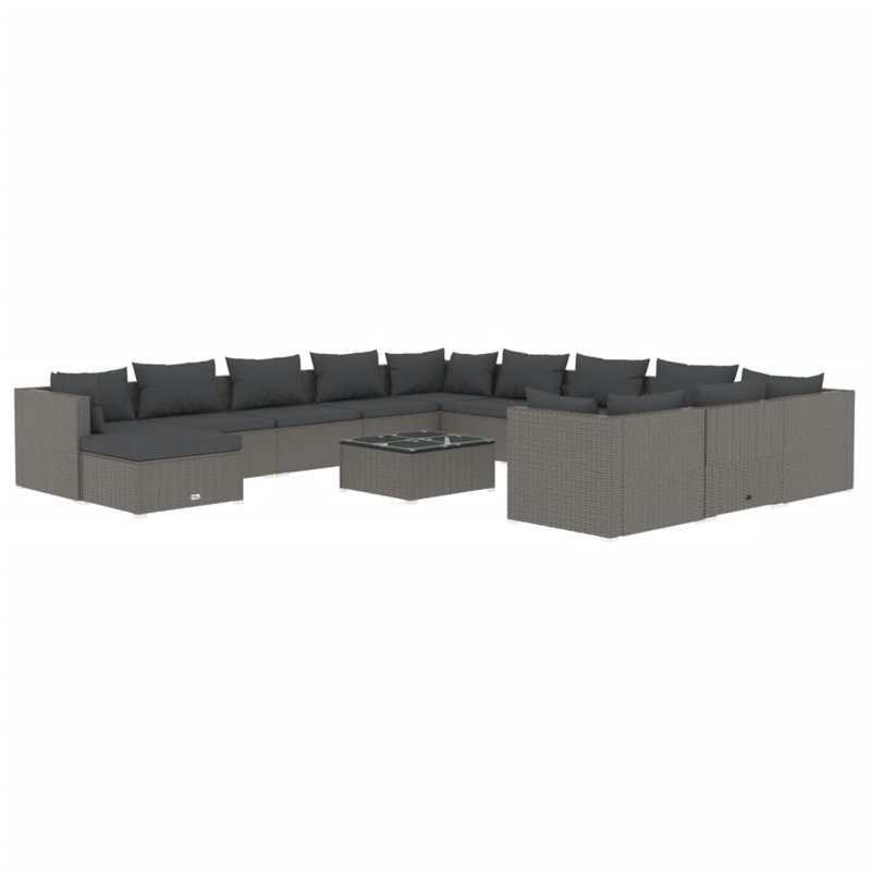Ensemble modulaire de patio 23,6 po de large avec coussins, Rouge cannelle, Brun