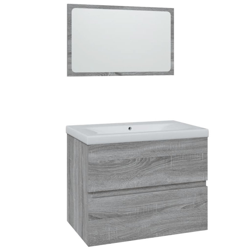 Audreana 600 mm Single Vanity with Integrated Ceramic Basin, Grey Sonoma