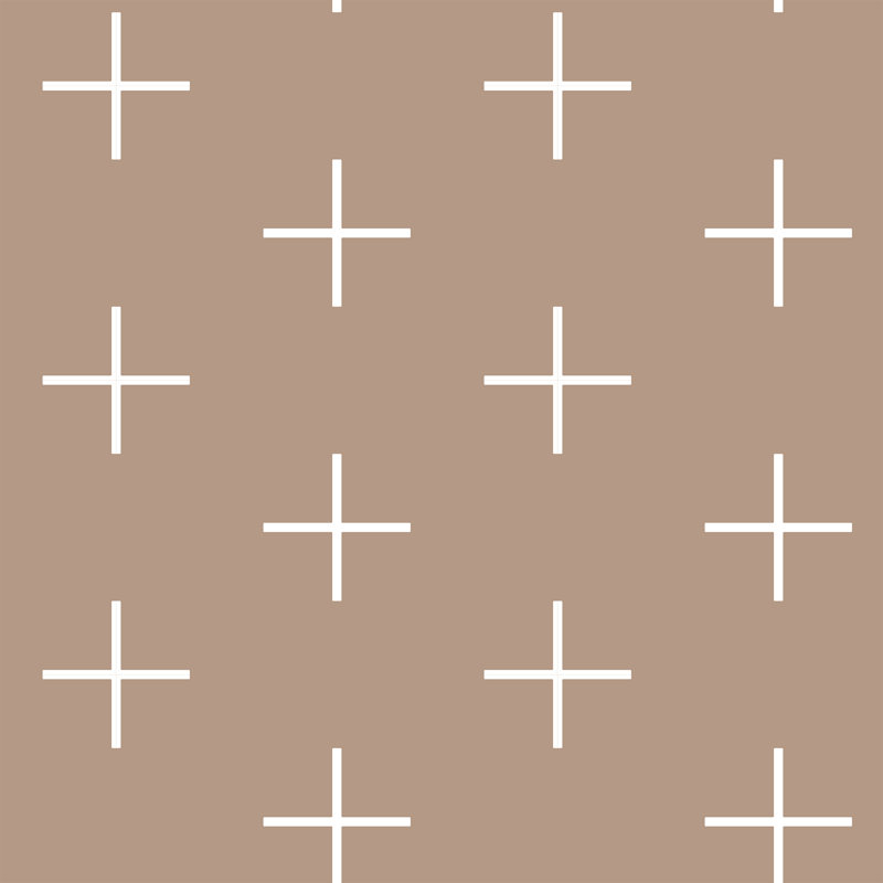 Addition Large 10' L x 24" W Wallpaper Roll, White/Brown, PVC, Self-adhesive
