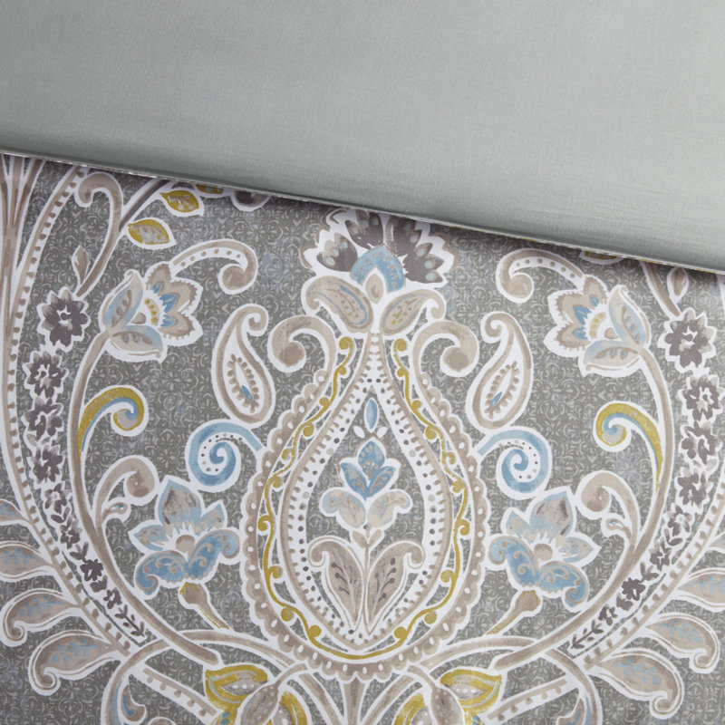 Ensemble d'édredon en coton 6 pièces gris