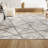 Ardon Modern Geometric Marbled Ivory/Gray Rug-318934210