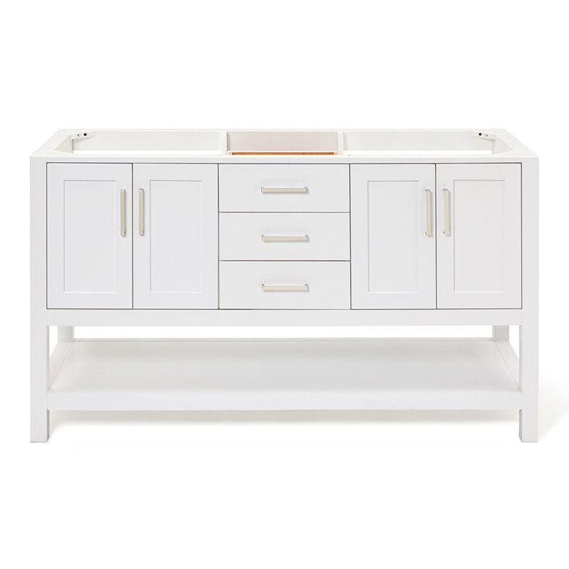 60'' W Double Bathroom Vanity Base, White