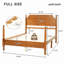 Structure de lit double en noyer clair avec lit tête de lit en bois massif rétro traditionnel avec tête de lit, assemblage facile