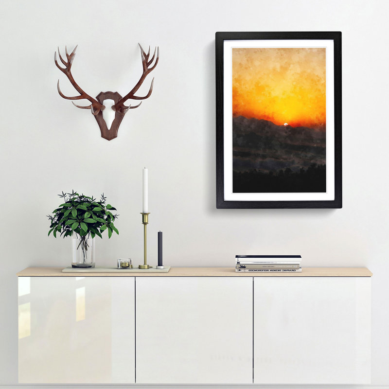 Indian Sunrise - Framed Print, Black Framed, 45cm H x 33cm W x 2cm D