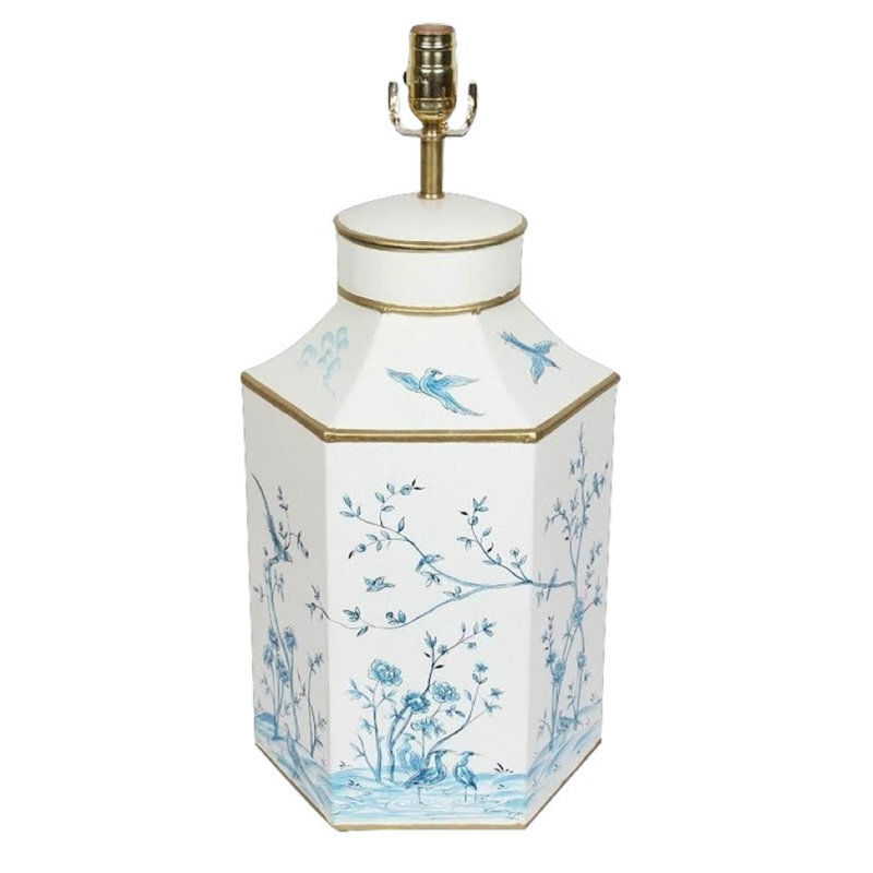Cantle Table Lamp, Ivory/Blue