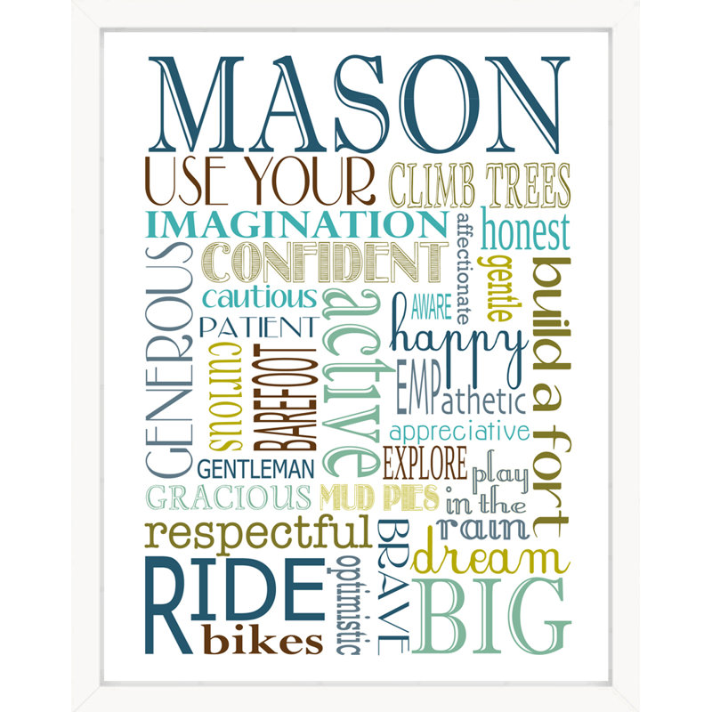 «Personalized Boy Rules», impression sur papier, Oui, H 10 po x l 8 po