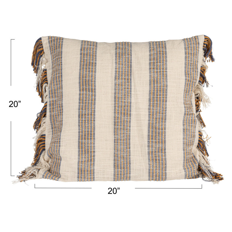 Cotton Throw Square Pillow Cover & Insert