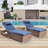 Outdoor Wicker Chaise Lounge Set Patio Reclining Chaise With Side Table And Cushions-1102288276