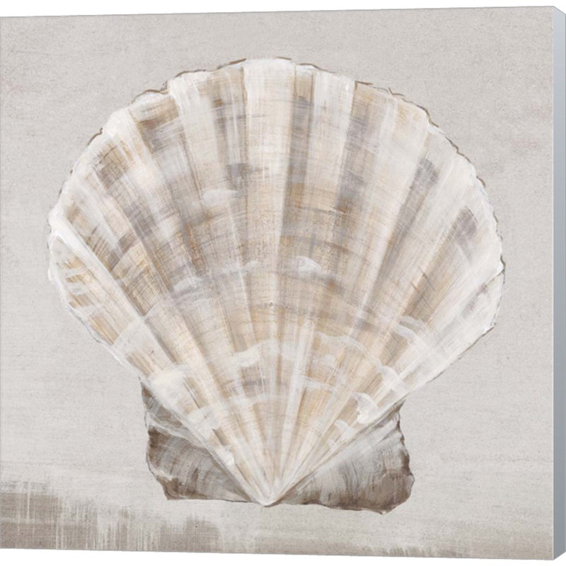 «Neutral Shells II» par Eva Watts, art mural sur toile, H 12 po x l 12 po x P 1,5 po